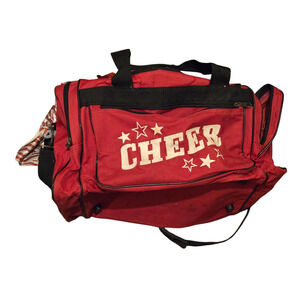 Cheer Duffel Bag Red Cheerleader Sports Travel Gym Bag Multiple Pockets